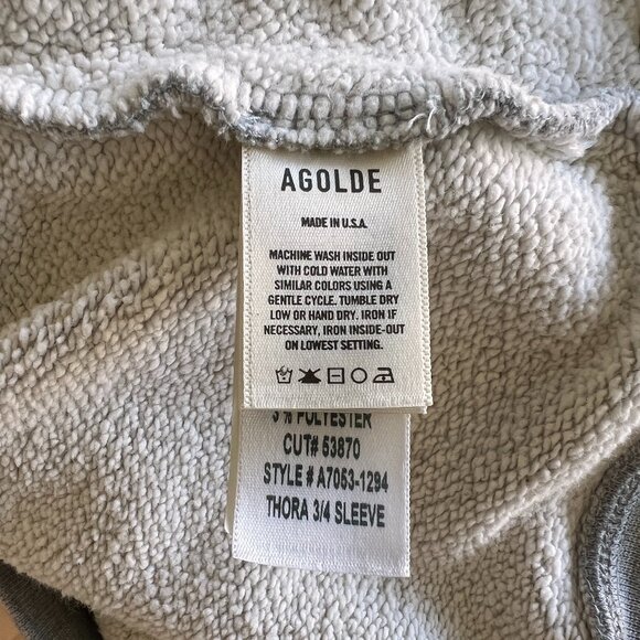 Agolde heathered grey Thora Sweatshirt - Picture 7 of 7